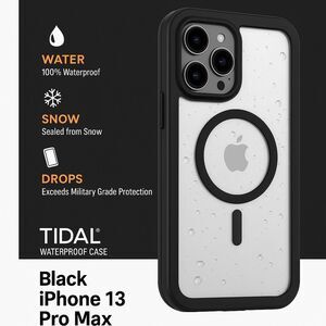 Tidal Waterproof Phone Case 360° Element Protection Black iPhone 13 Pro Max